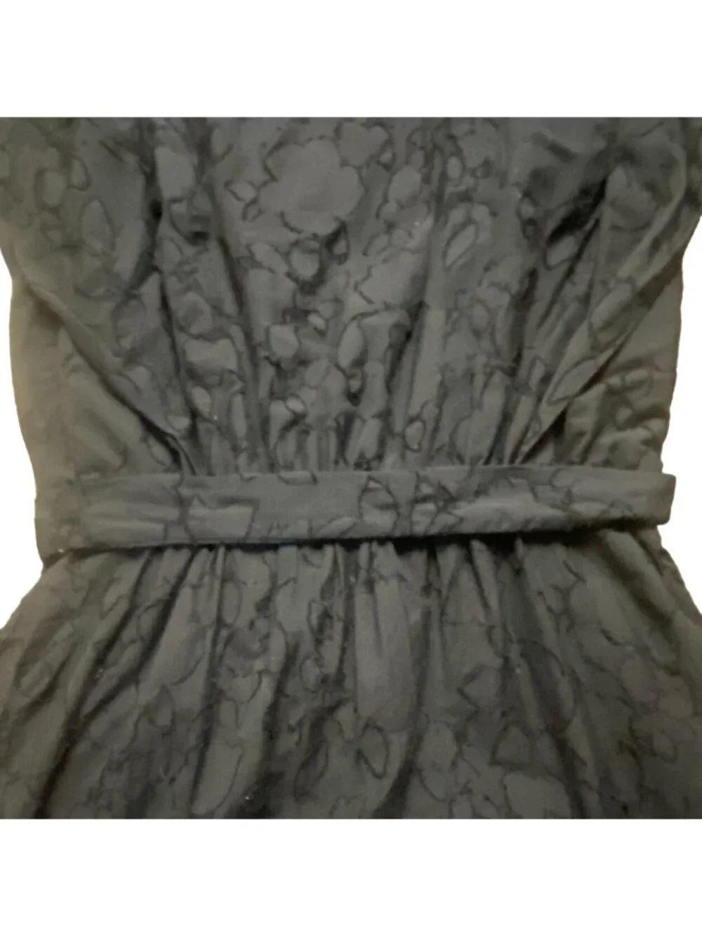 MNG Suit Womens Textured Floral Mini Dress W/ Flutter Sleeves-Black-Size 6-GUC - Picture 2 of 9